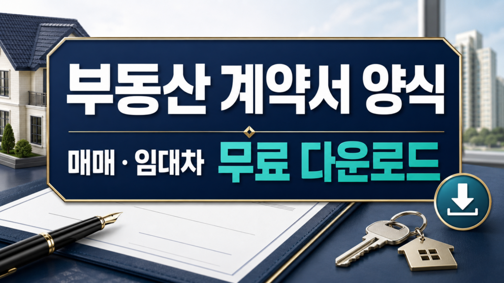 부동산 계약서 양식 무료 다운로드(매매, 임대차)
